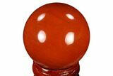 Polished Red Jasper Sphere - Brazil #116028-1